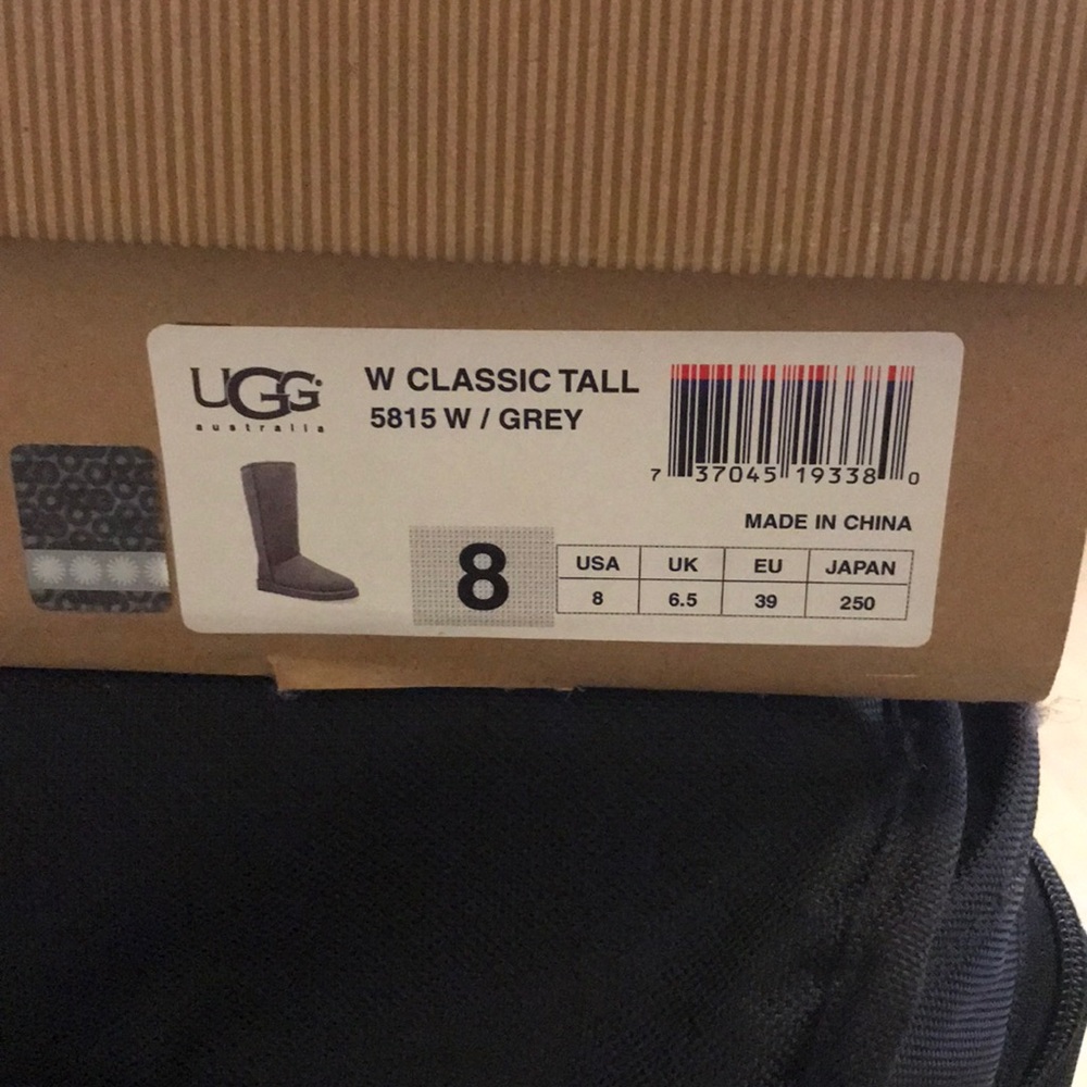 Classic Tall Grey Uggs Size 8
